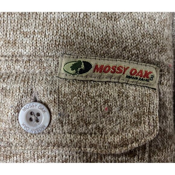 MOSSY OAK Men's Size XL, Button Uo, Long Sleeve, Sweater Shirt, Color Beige - Picture 3 of 6